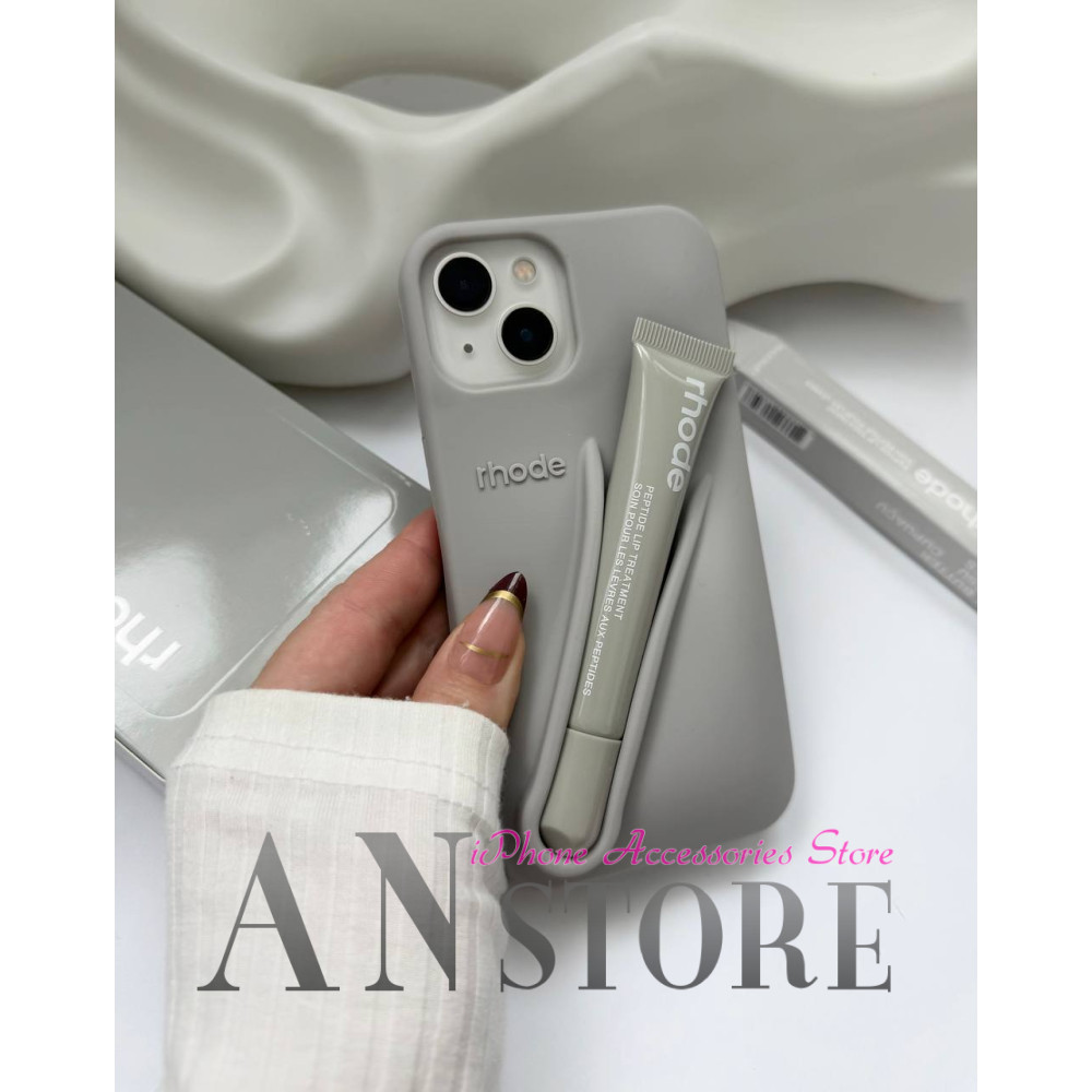 Rhode Lip Case Grey iPhone 13 – стильний сірий чохол з блиском