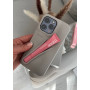 Чохол сірий Rhode Lip Case Grey з рожевим блиском на iPhone 14 pro max