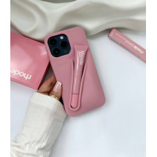 Рожевий чохол rhode на iPhone 12 pro max ribbon с блиском для губ
