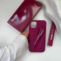Бордовий чохол Rhode з блиском для губ Lip Case Raspberry Jelly на айфон 11 про макс