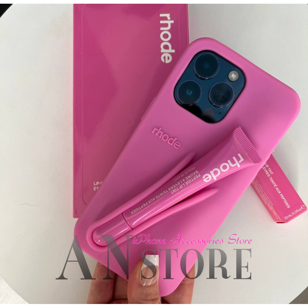 Рожевий чохол Rhode Lip Case Shortcakeна айфон 14 про
