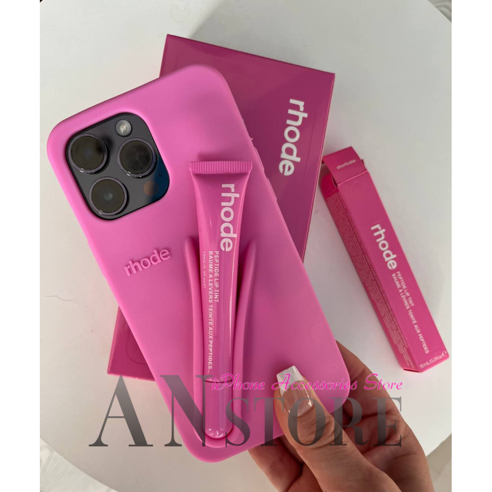 Рожевий чохол RHODE з блиском на айфон 13 Pro – Shortcake Lip Case