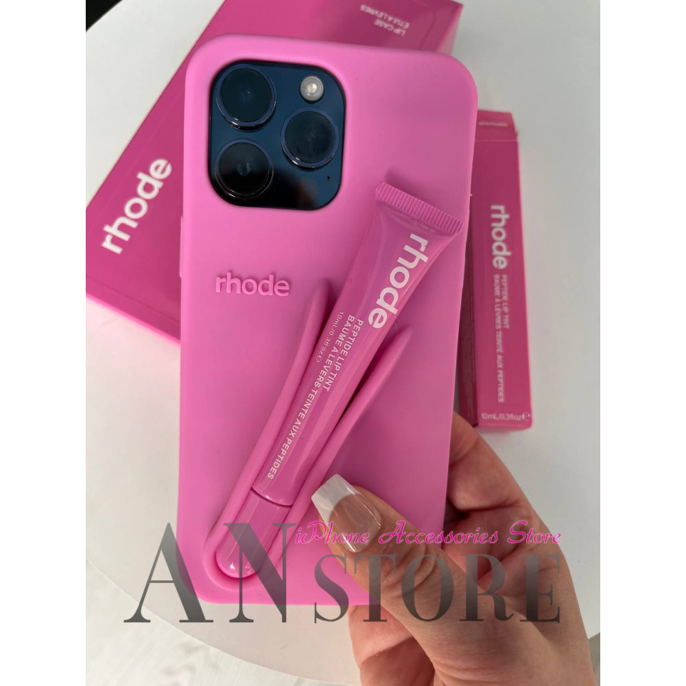 Рожевий чохол RHODE з блиском на айфон 13 Pro – Shortcake Lip Case