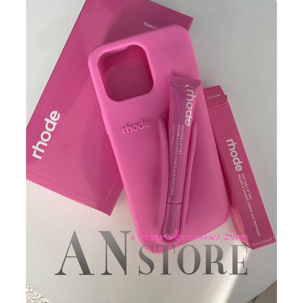 Рожевий чохол Rhode Shortcake Lip Case для iPhone 11 з блиском для губ