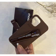 Чохол Rhode в коричневому кольорі з блиском для губ на iPhone XR Espresso