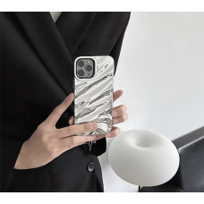 Блискучий хвилястий срібний чохол на iPhone 11 pro
