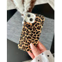 Стильний чохол Leopard для iPhone 13 — біла рамка, відкритий виріз камери
