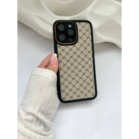 Бежевий брендовий чохол з захистом камери на iPhode 14 pro max