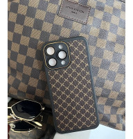 Чохол для iPhone 15 pro "LV Style"в стилі Louis Vuitton з золотою оправою
