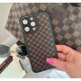 Чохол для iPhone 13 pro "LV Style"в стилі Louis Vuitton  з золотою оправою
