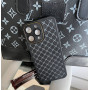 Чохол для iPhone 15 Pro Max "LV Style"в стилі Louis Vuitton чорний з золотою оправою