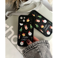 Новогодний черный чехол для iPhone 13 — праздничный дизайн и защита
