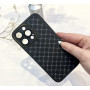Брендовый чехол с защитным стеклом на камере на iPhone 14 pro в черном цвете.