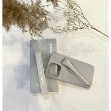 Чохол Rhode в сірому кольорі з блиском для губ на iPhone XR