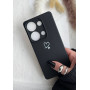 Чохол в чорному кольорі з білим сердцем на Xiaomi Redmi Note 13 pro 4 G